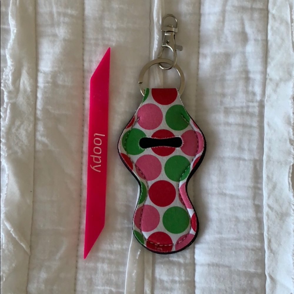 Hot pink loop with chapstick holder